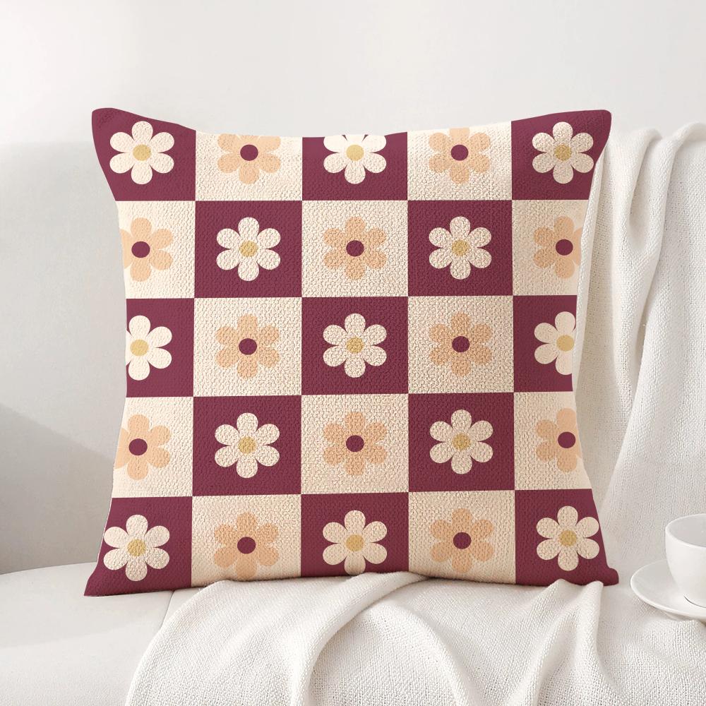 

Sweet Geometrical Florals Cushion Cover Natural Linen Organic Fabric DoubleSided Printing Sofa Home Decor Gift Pillow Cover 30x30cm