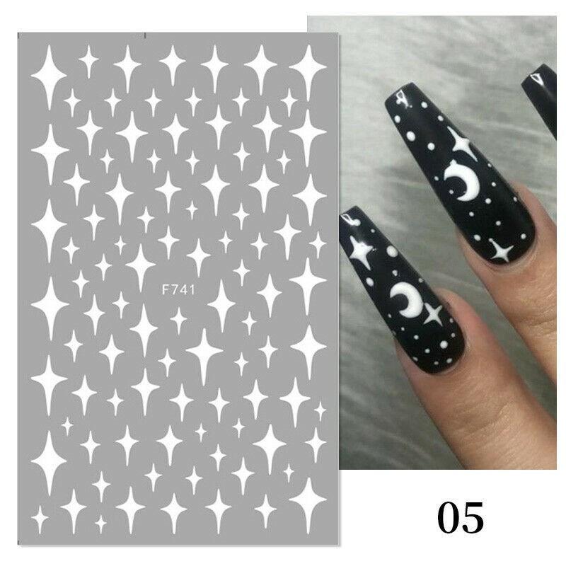 Zwart Wit Rood Nail Art Manicure DIY Love Heart 3D Nail Stickers Design Decals