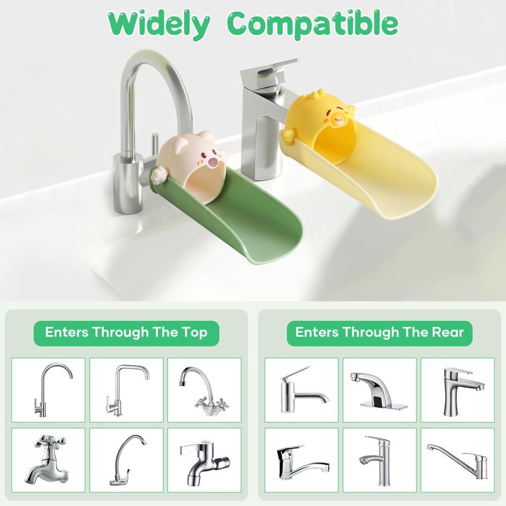 Baby Hand Washing Sink Extender Cartoon Water Spout Extender Universal Kids Faucet Extender