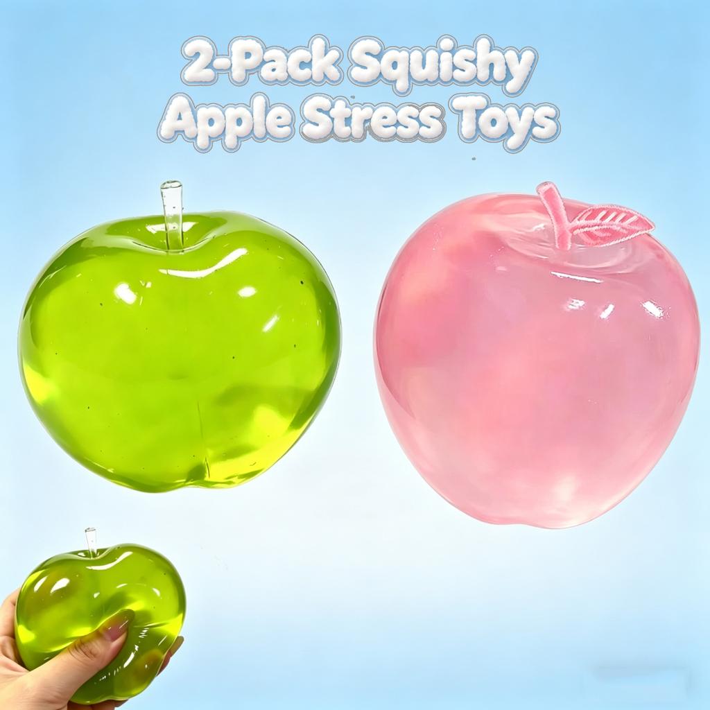 Grüner/Pinker Apfel Maltose Squishy Spielzeuge Anti Stress Sensorische Fidgets Spielzeug Weich Simuliert Transparent Langsam Rückprallend Dekompressionsspielzeug