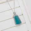 Zircon Blue Water Pendant Necklace for Girls - New Chinese Style, Light Luxury, High-End Feel