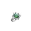 High-End Luxury Jewelry Simulation Emerald Full Diamond Ring Female, Full Diamond 8X8 Square Cultivation Treasure Ring
