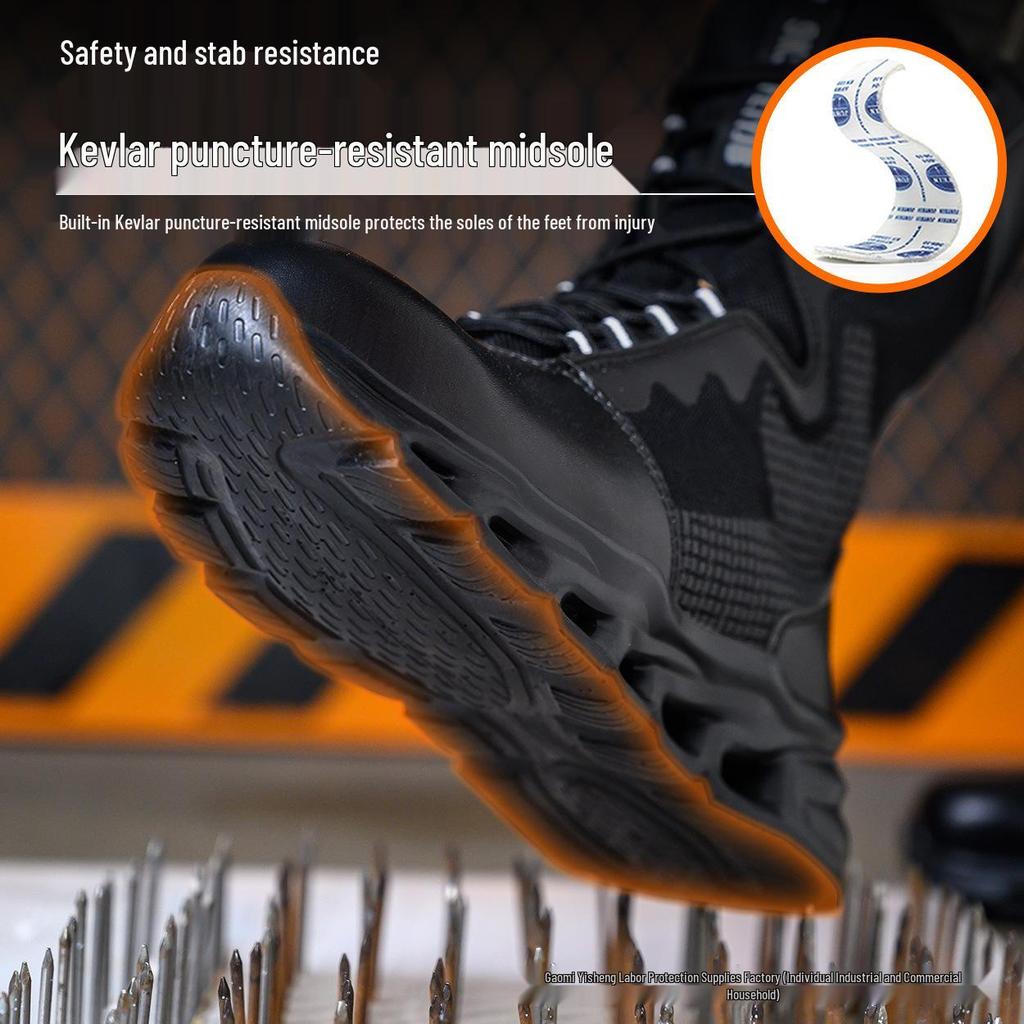 Men's High-Top Waterproof Safety Boots – Anti-Smash, Anti-Puncture, Comfortable for Extended Wear