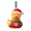 Christmas Duck Ornament Xmas Tree Hanging Duck Decoration Cute Resin Duck with Santa Hat for Home Office Holiday Party Decor