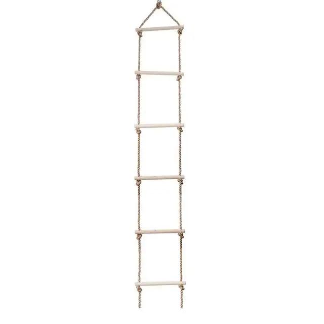 Wooden Rope Ladder Multi Rungs Children Climbing Toy Wooden Rope Ladder Multi Rungs Climbing Game Toy Outdoor Training Activity