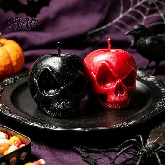 Handcrafted Halloween Table Accents 3D Printed Apple Skull Desktop Ornament, Gothic Decor Figurine, Environmentally Friendly Pla Ornaments Creative