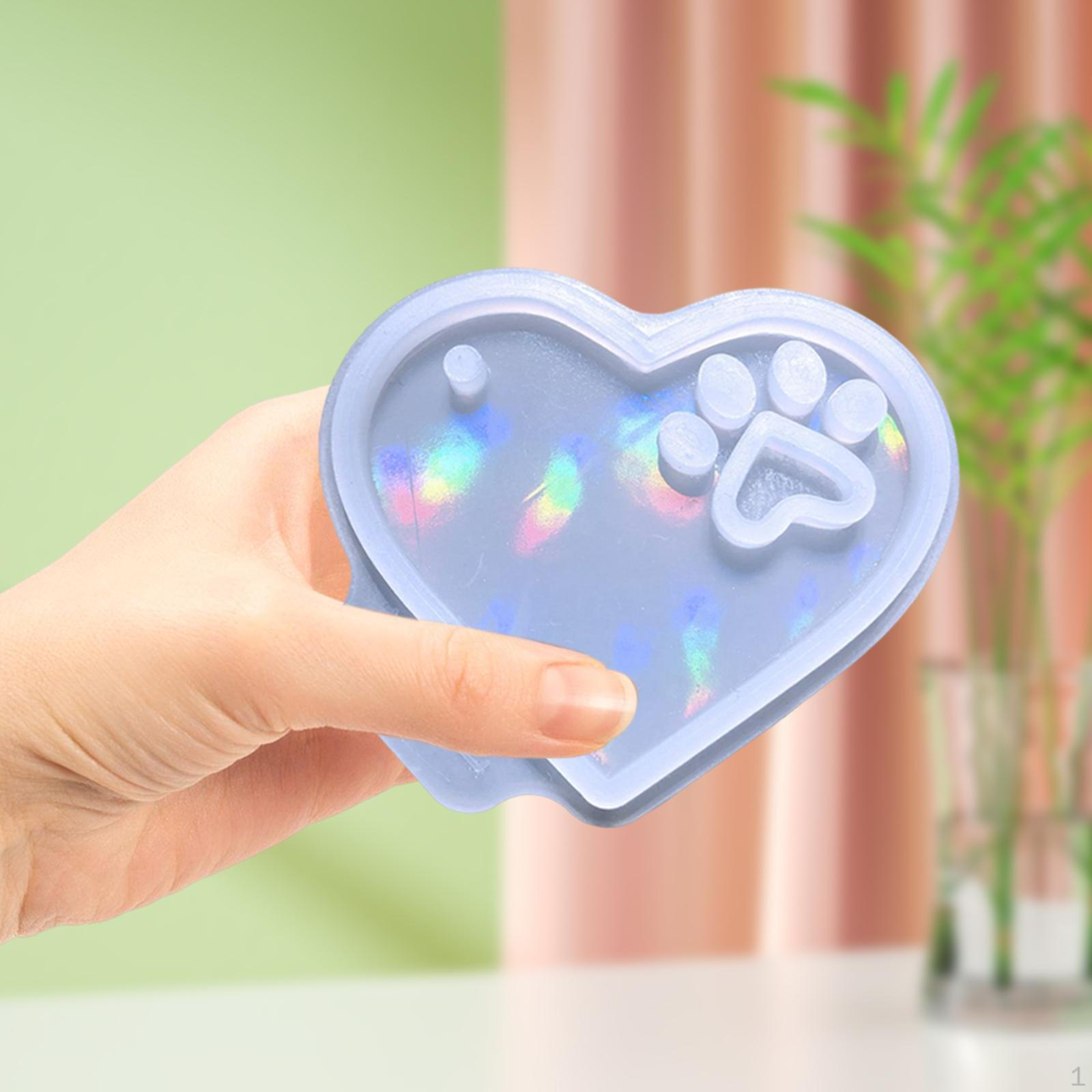 

Силиконовые DIY эпоксидные лапы животных в форме сердца, декоративные инструменты, литье из смолы для серег, ожерелья