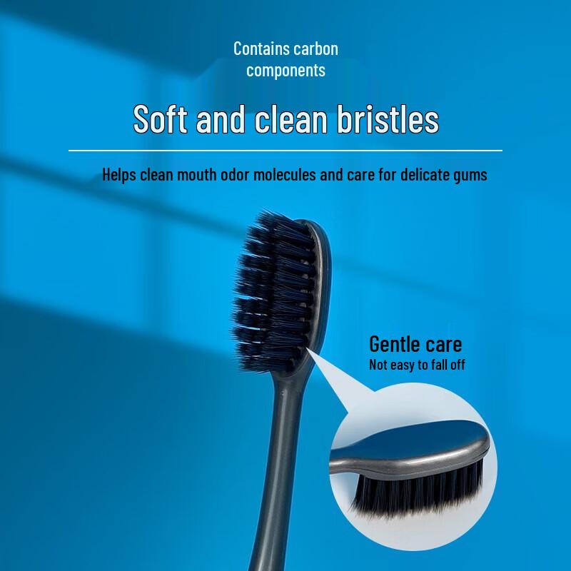Qingwa QT178B Charcoal Soft Bristle Toothbrush (2-Pack)