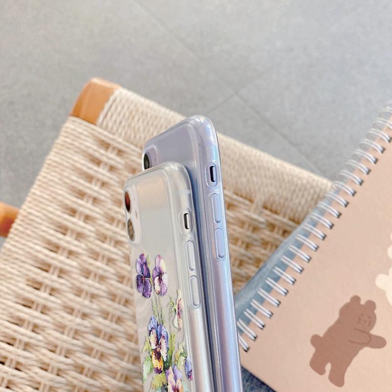 Fashion Flower Soft Clear Silicone Case For Xiaomi Redmi Note 13 14T 15 Samsung A55 A35 S24 FE iPhone Huawei Honor Camera Protective Shockproof Cover