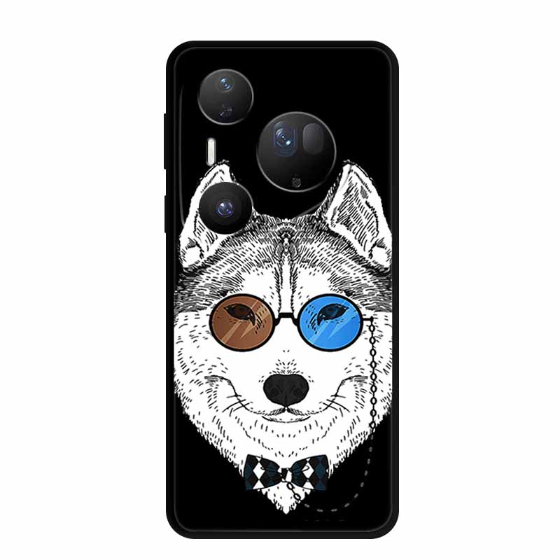 For Huawei Pura 80 Ultra 5G Case Coque Cartoon Cat Painted Black Silicone Soft Back Cover For Huawei Pura 80 Ultra Cases Shells