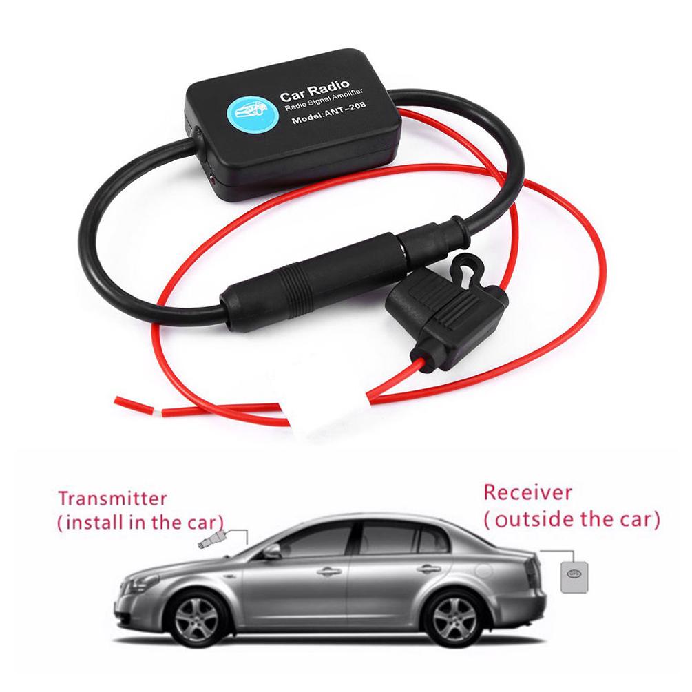 Car AM/FM Radio Antenna Amplifier (Black)