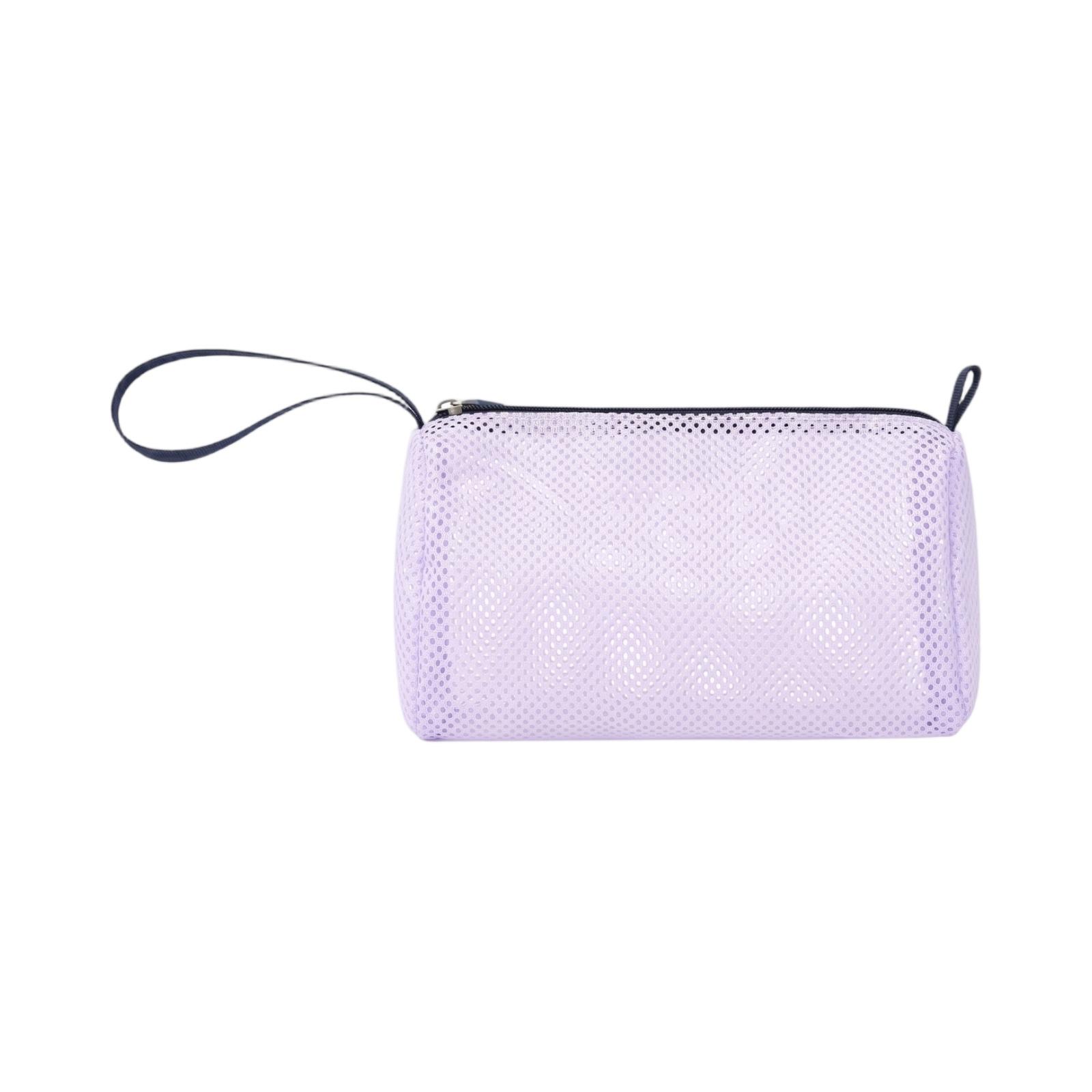 

Travel Cosmetic Bag Mesh Handheld Pouch Portable Makeup Organizer Toiletry Storage Bag for Beach and Travel Use with Zipper Closure one size