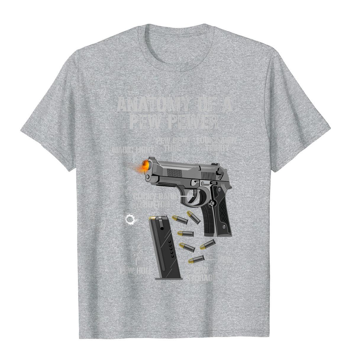 Anatomy Of A Pew Pewer Funny Gun Second Amendment Saying TShirt Cotton Printed On Tops T Shirt Company Mens Clothes Holiday S