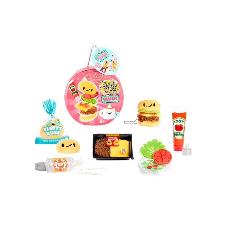 Miniversa MGA Make It Mini Peluche, Empaque Ciego, DIY, Peluches Coleccionables Temáticos de Comida, Adhesivo de Secado al Aire, 8 para Coleccionar, Accesorio Llavero