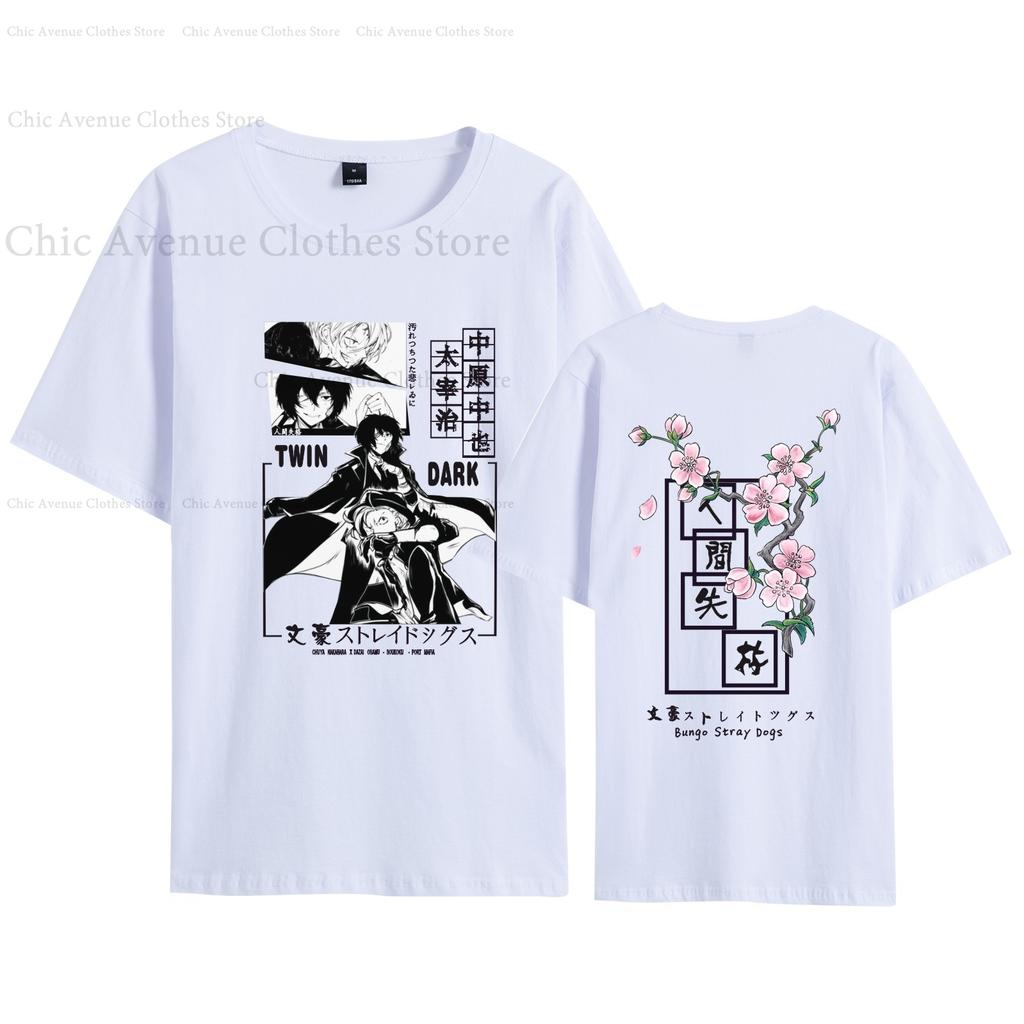 Anime Bungo Stray Dogs Series Dazai Osamu Print Tshirt for Unisex Women Short Sleeve Tops Cotto Summer Tee Casual Tshirt Daily