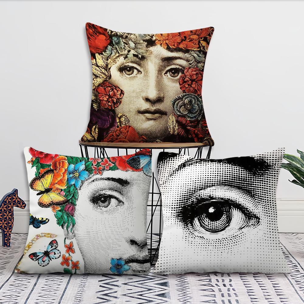 Soft Pillow Girl Case for Sofa Living Room Art Face Home Office Decor Protective Covers P-Piero F-Fornasettis Modern