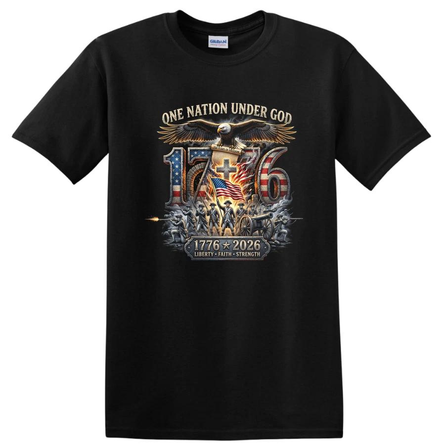One Nation Under God T Shirt 250 Years Freedom 1776 2026 Liberty Faith Tee XXXXL