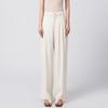 RAIN.CUN Women's Oat Loose Cotton Linen Straight-Leg Pants