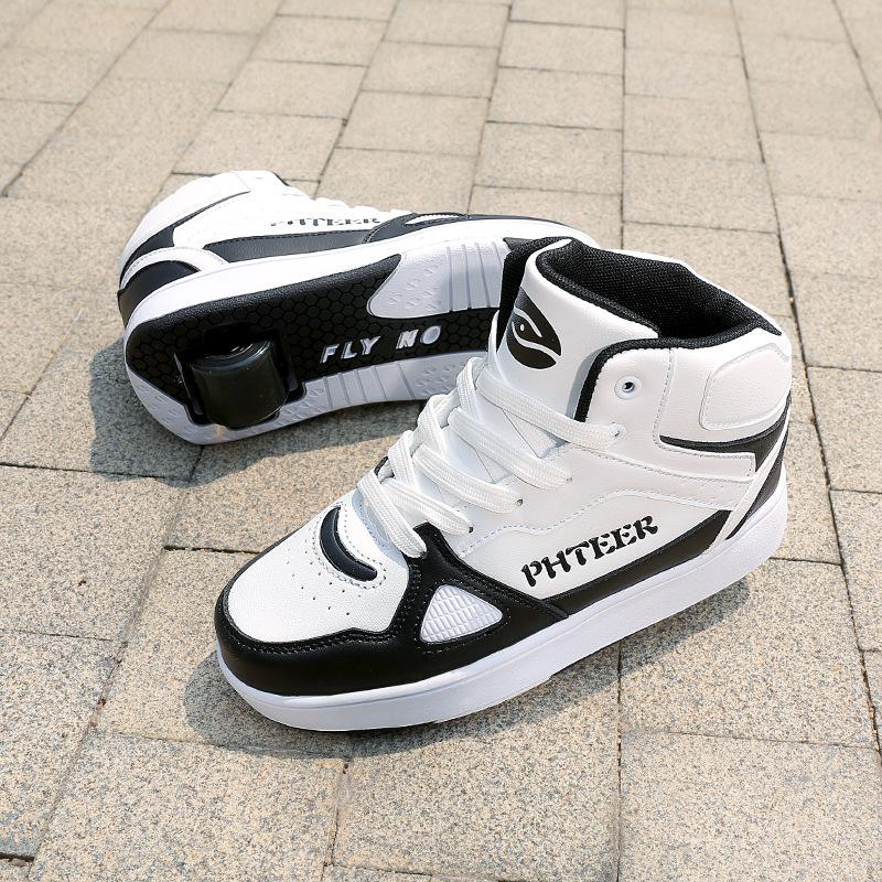 Dört Tekerlekli Kaçak Ayakkabılar, Erkek ve Çocuklar İçin Kasnak Ayakkabılar, Kızlar İçin Tekerlekli Ayakkabılar, Paten Ayakkabıları, Çift Tekerlekli Sıra Deforme Ayakkabılar