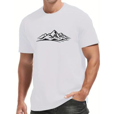Surrounded By Mountains Men's Short Sleeve T-Shirts Summer Sports Casual Tops
