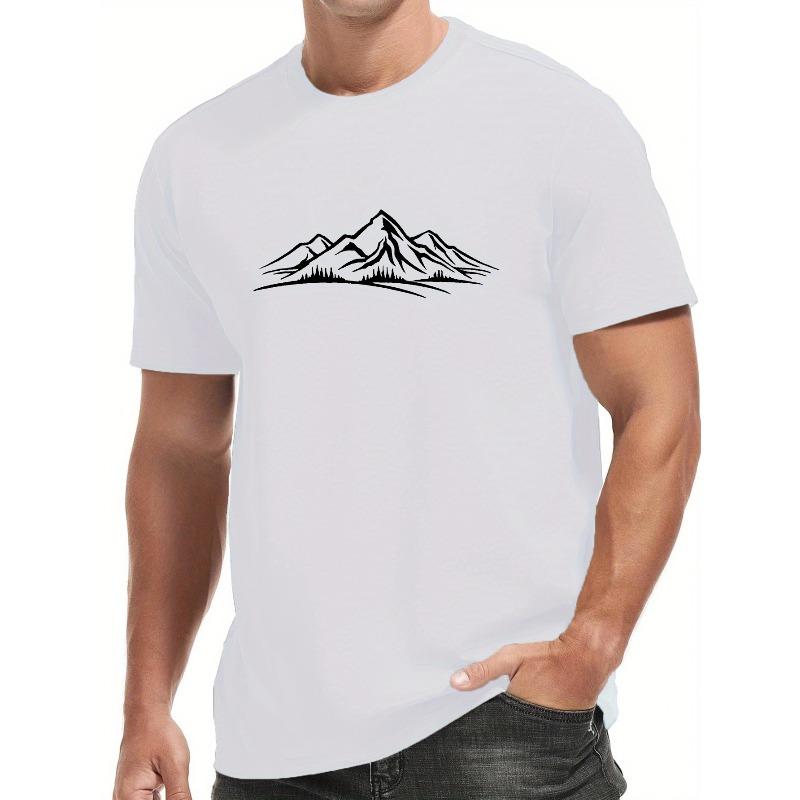 Surrounded By Mountains Men s Short Sleeve T-Shirts Summer Sports Casual Tops S белый