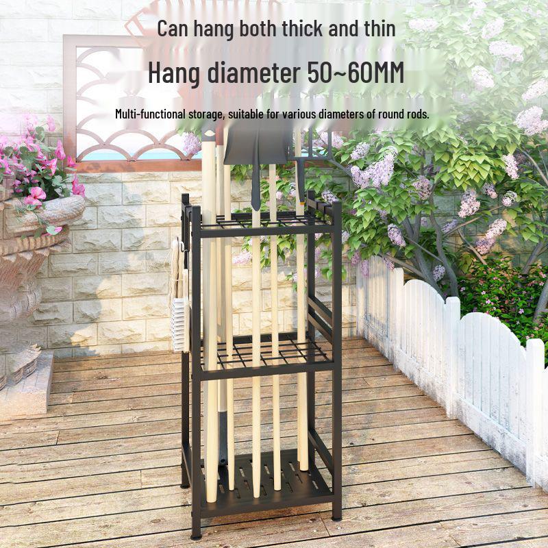 Movable Garden Tool Storage Rack for Household and Agricultural Tools