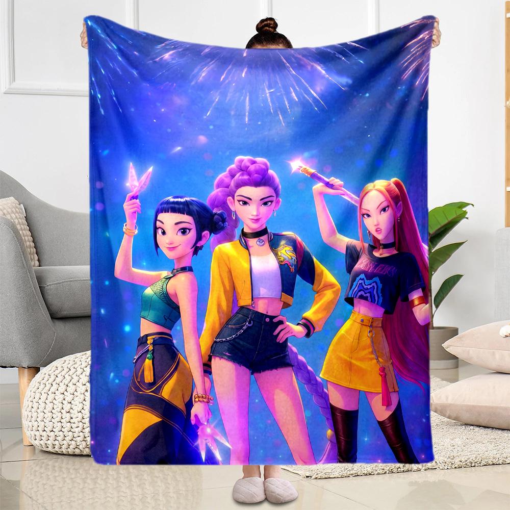 K-pop Stars Shine Bright Blanket Soft & Cozy Great for Bed Office Chair Livingroom Four Seasons Multipurpose Modern Style