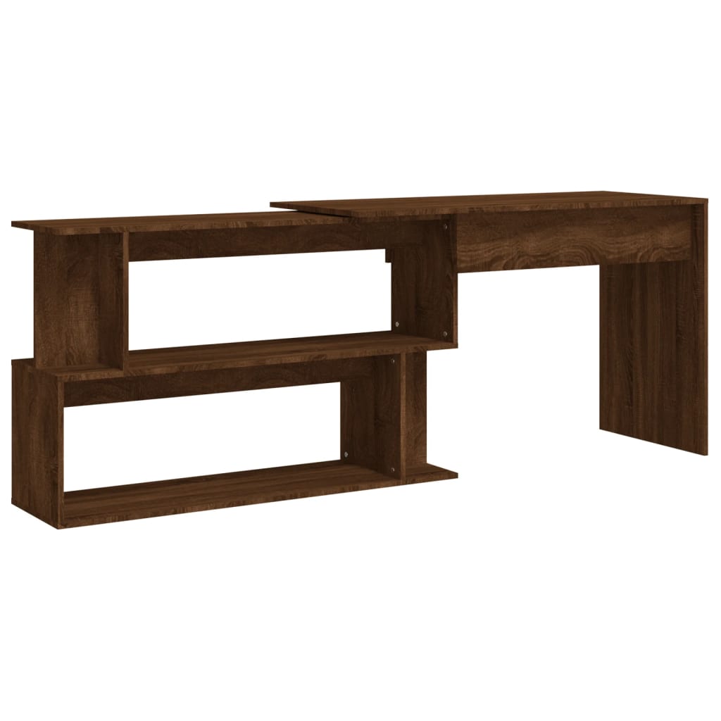 Corner Desk Brown Oak Effect 200 x 50 x 76 cm Particleboard