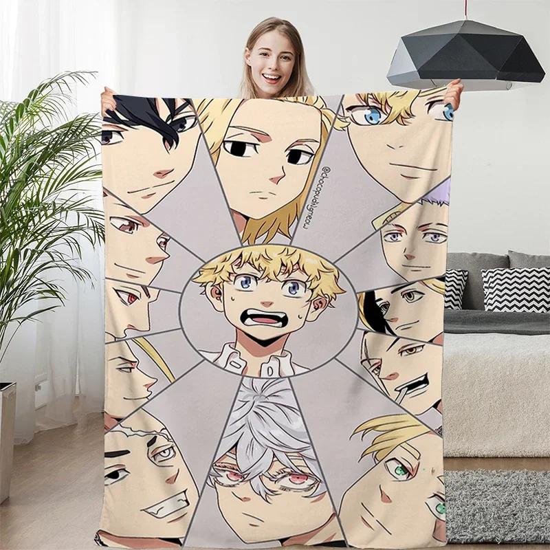 

Одеяла для дивана на зиму Tokyo A-Revengers Camping King Size Warm Bed Флис Аниме Пушистое мягкое одеяло Микрофибра Постельное белье 30x40in