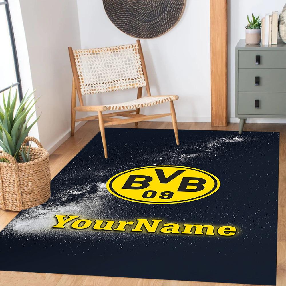 Borussia Dortmund Personalized Text Carpet Design for Entryway Study Room Game Room Hallway Anti-slip Rug Anime Office Decor Spiritual Gift
