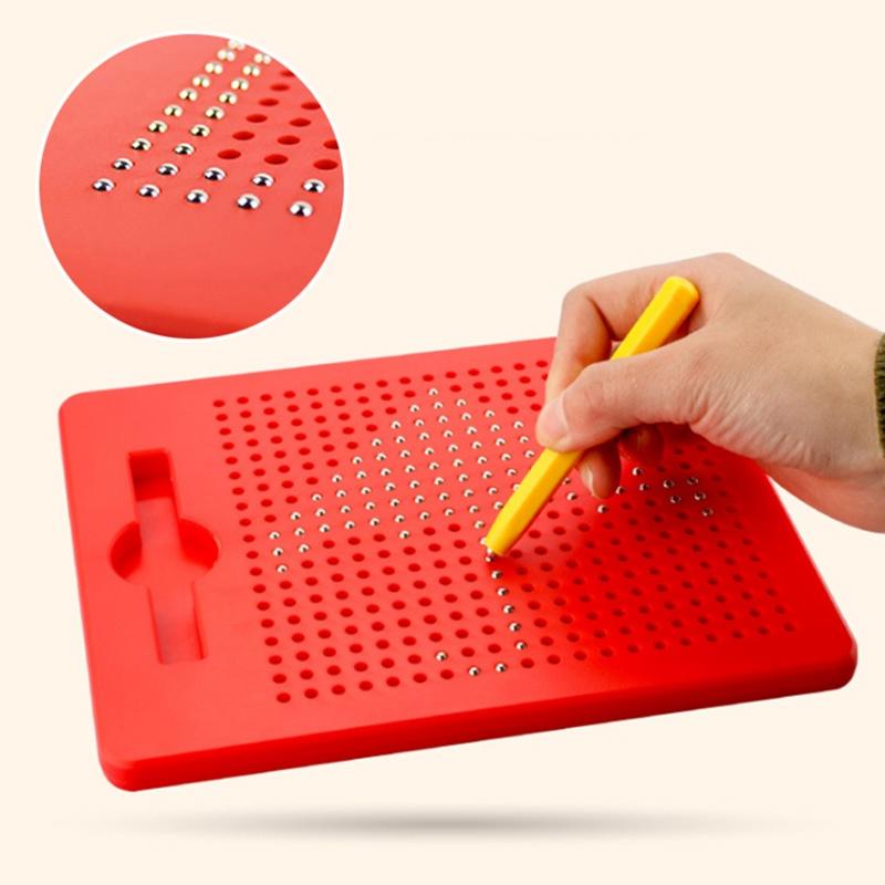 Drawing Toy Magnetic Tablet Magnet Pad Drawing Board Magnetic Steel Beads Ball Kid Learning Toy