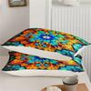 Flower Duvet Cover Set, Microfiber Colorful Flower Pattern Bedding Set In a Bag for Women, 1 Duvet Cover and 2 Pillowcases