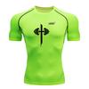 Men's Quick Dry Compression Fitness T-Shirt, Dumbbell Cross