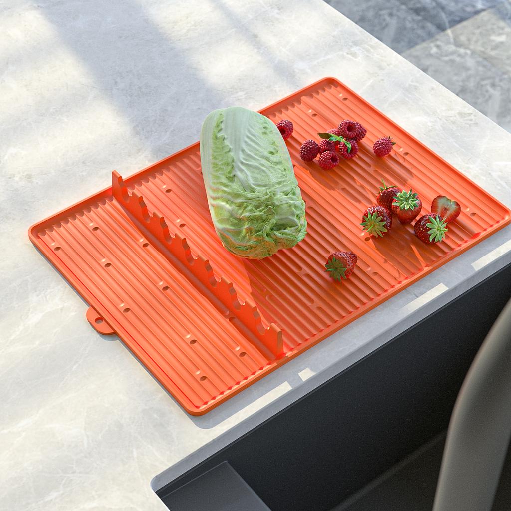 New Upgrade Silicone Grill Tool Mat for Resistant Spatula Pad BBQ Utensil Holder Griddle Side Rack Pad Kitchen Cooking