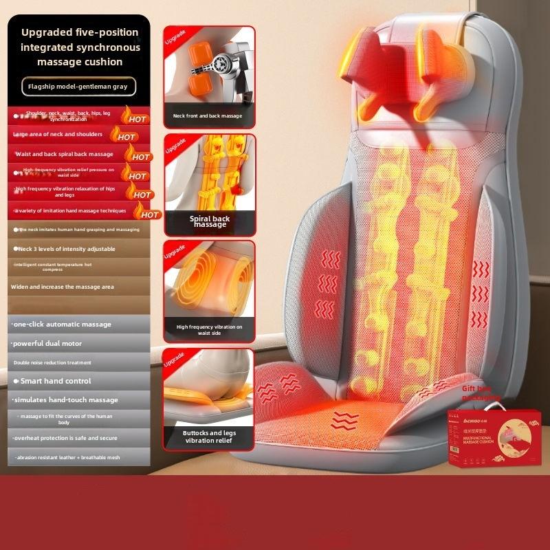 

5 Вибраций Талия Бедра Электрический Массажер для Спины Шейный Массаж Кресло Подушка для Сиденья для Тела Шиацу С Подогревом Разминание Релаксация EU Plug