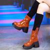 Waterproof Platform Thick-soled Knee Boots for Women Wear 2025 Fashion Autumn and Winter New High-heeled Thick-heeled Elastic Socks Boots