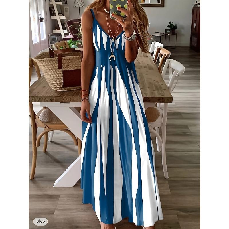 

BITCED Fashion Summer Spring Sleeveless V-Neck Casual Dresses Unique design XXL синій