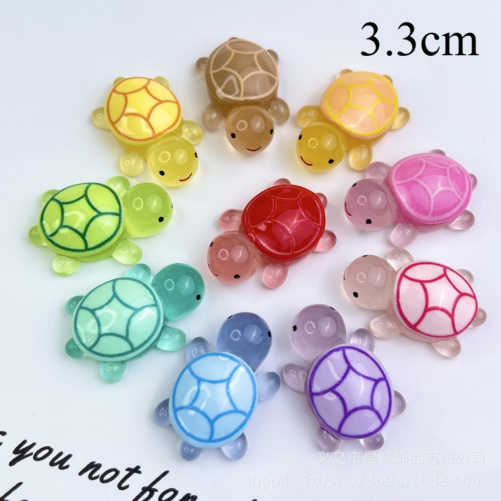 10pcs 5cm Night Light Turtle Champion Same Blind Bag Turtle Resin Ornament with Ten Color Printed Little Turtle Childrens Gift