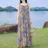 Elegant Woman Summer Strap Dress Plus Size Casual Loose Long Dress Female Vintage Clothes