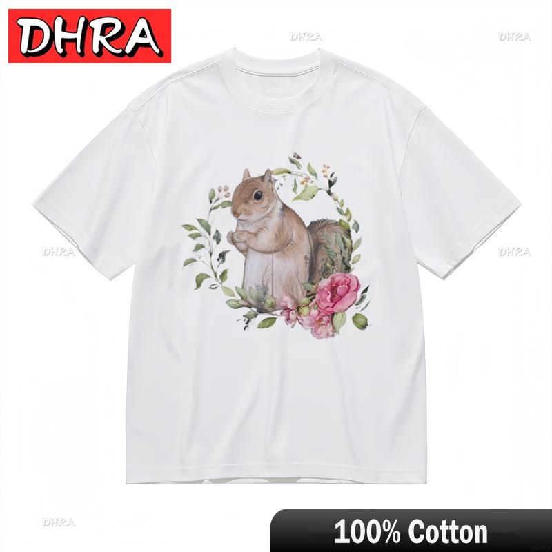 Womens Comfortable Comfy Classic TShirt Nature Inspired Squirrel Graphic Tee Modern TShirts Shirts for Weekend Style TShirt 4XL