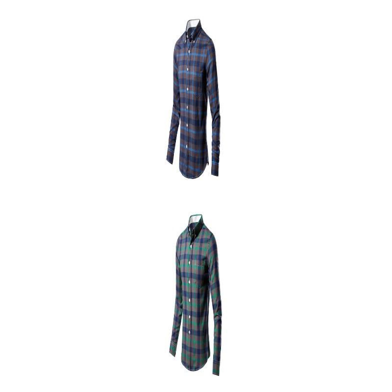 Men Fashion Plaid Long Sleeve Casual Plus Size Mens Shirt