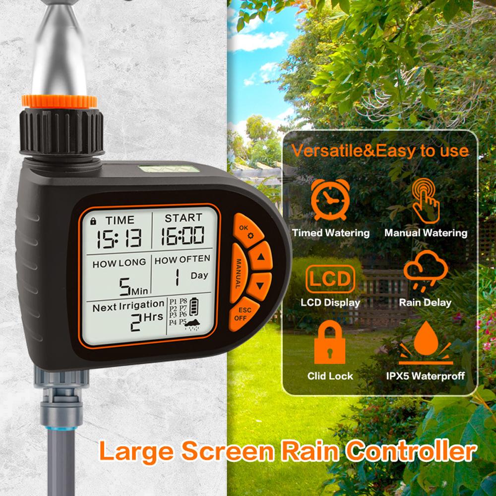 Intelligent LCD Screen Garden Irrigation Control Device Auto Water Saving Irrigation Controller Outdoor Digital Plant Watering Timer