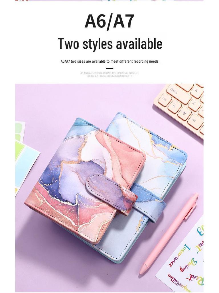 Exclusive Marble Gilded Journal and Budget Planner - A7 Ring Binder, A6 Macaron, A5 Notebook