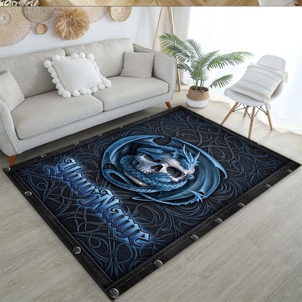 Gothic Illustrations Customize Your Name Floor Rug Office Rug Design for Dining Room Playrooms Outdoor Bedrooms Antislip Carpet Office home decor