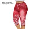 Netikro džinsinio rašto jogos kelnės tamprios moteriškos kišenės aukštu juosmeniu kišenės Capri kelnės apatinės