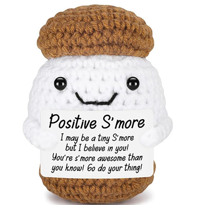 Handicrafts Funny Positive Emotional Support Cute Crochet Handmade ornaments DIY Positive Card Cheer Up Funny Gifts Best Friend темно-зеленого