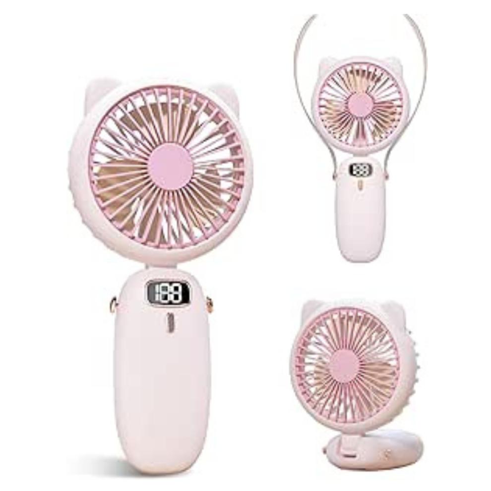 Handheld Fan Mini, Portable USB Rechargeable Fan with 4 Speeds