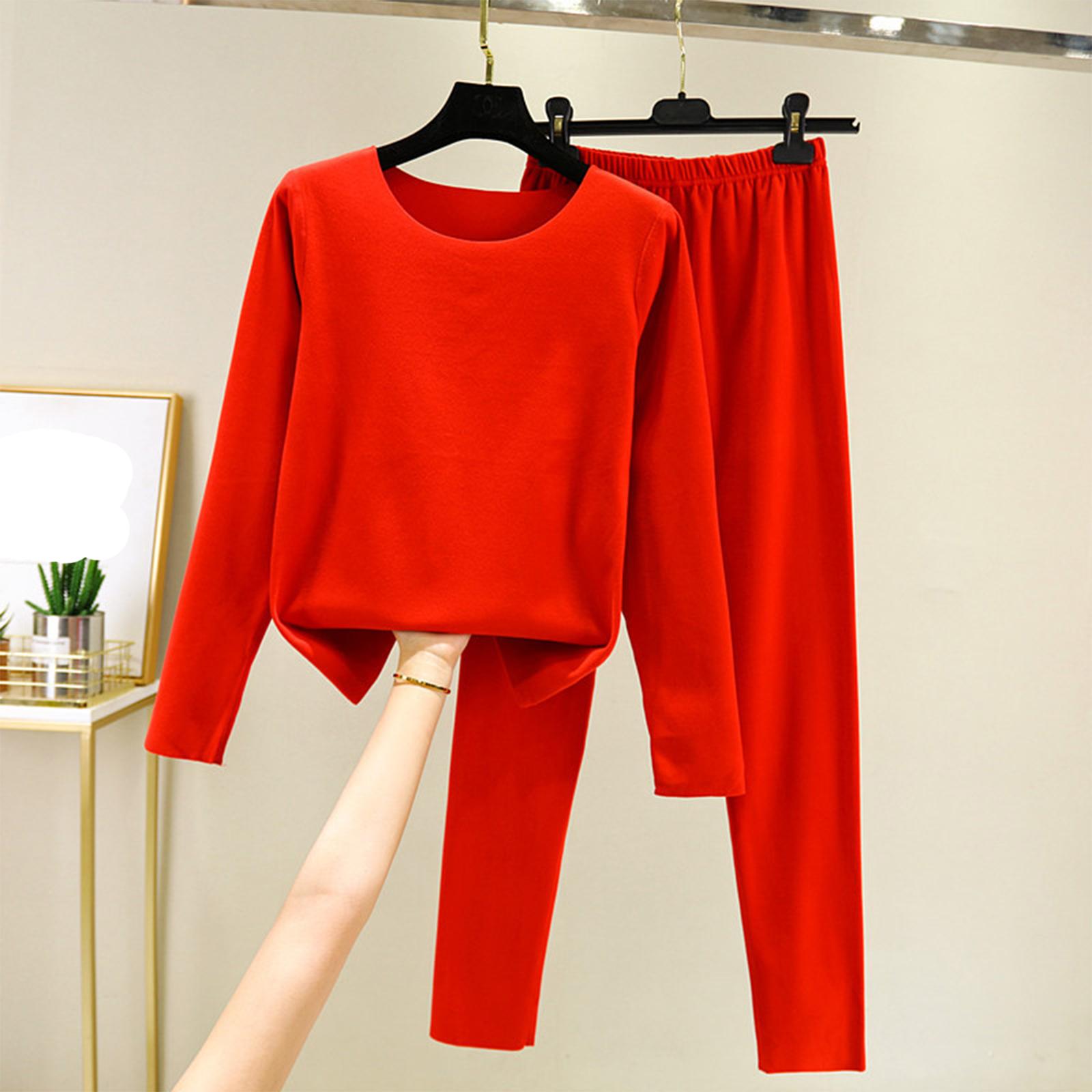 

Женский повседневный и удобный комплект для сна с длинными рукавами, однотонный, с толстым вельветом, и теплыми брюками XXL красный