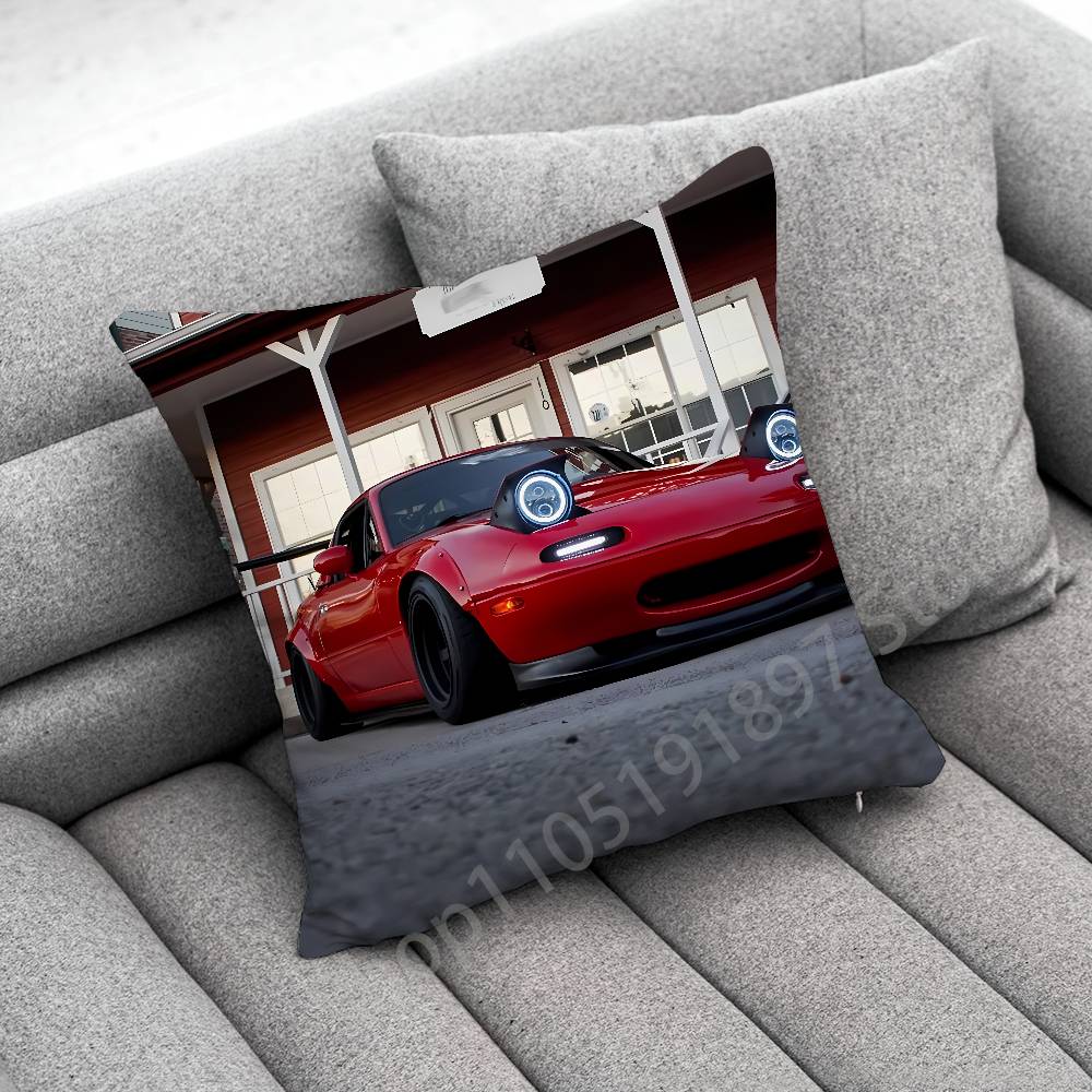 M-Mazda M-MX5 Car Throw Pillow Case For 45x45cm 40x40cm 55x55cm 50x50cm 30x30cm Square Car Pillowcase Shell