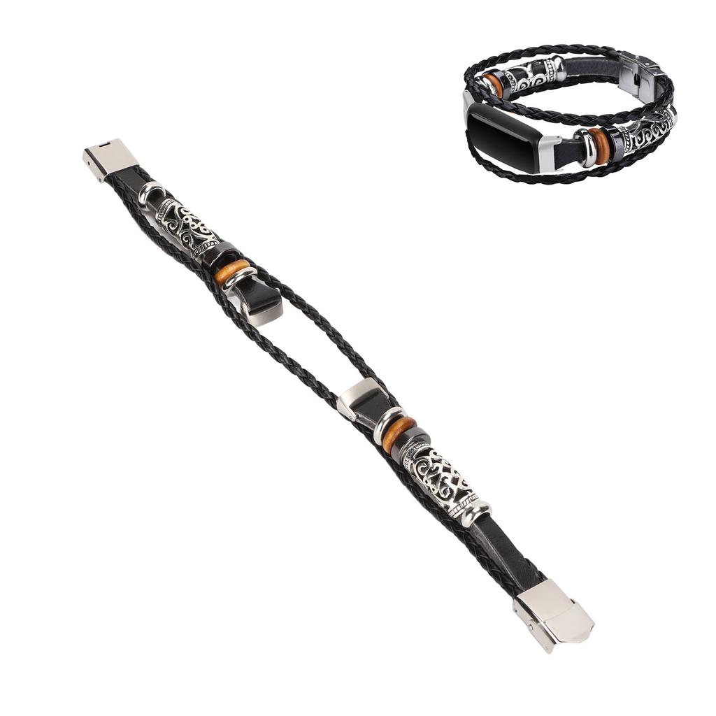 Smartwatch Band Lther Watch Replacement Wrist Strap Ethnic Vintage   for NaFitbit